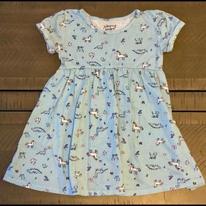 4T unicorn/dinosaur/cat print dress